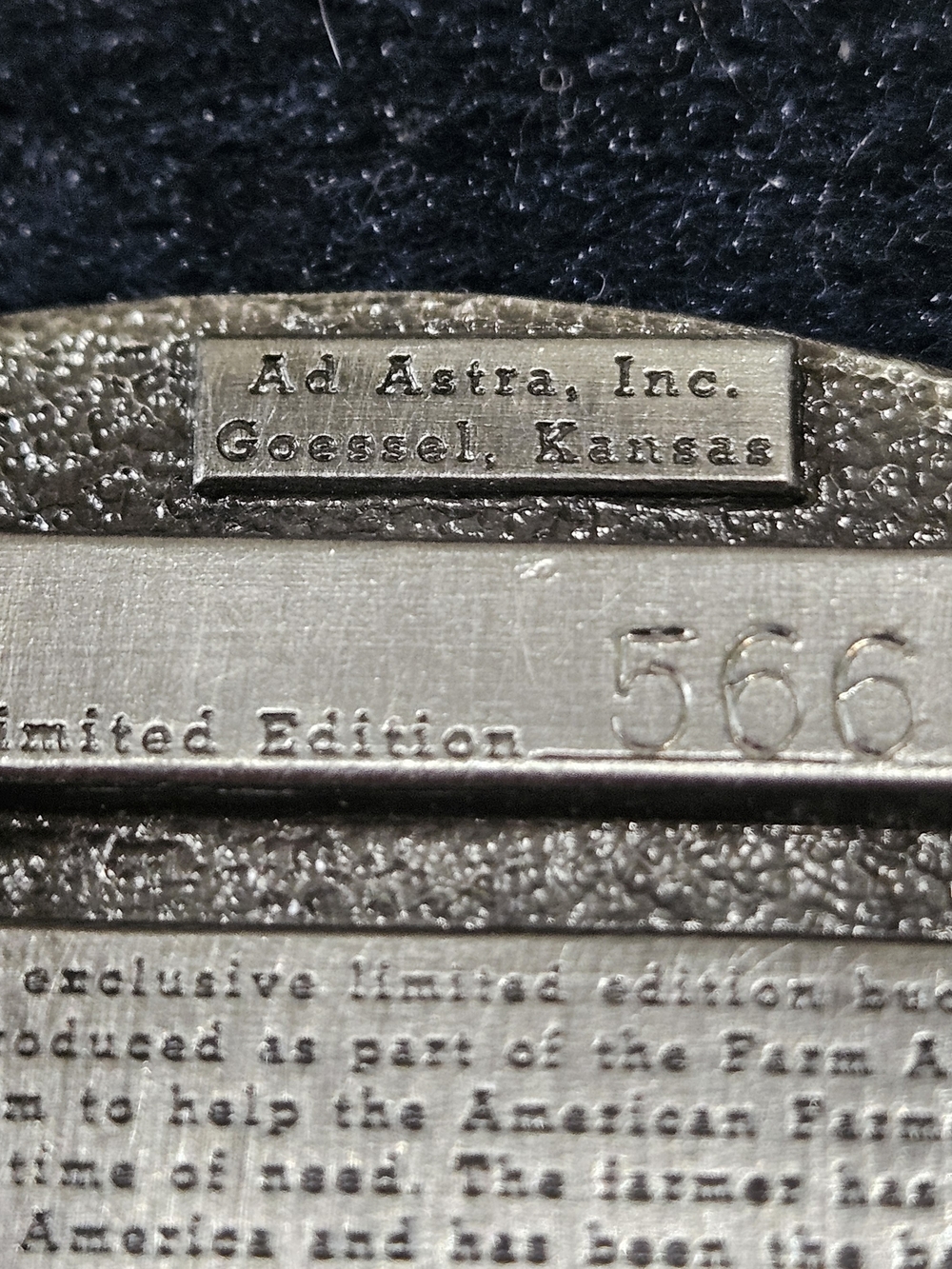 1985 Farm Aid Support the American Farmers Belt Buckle - Picture 5 of 7
